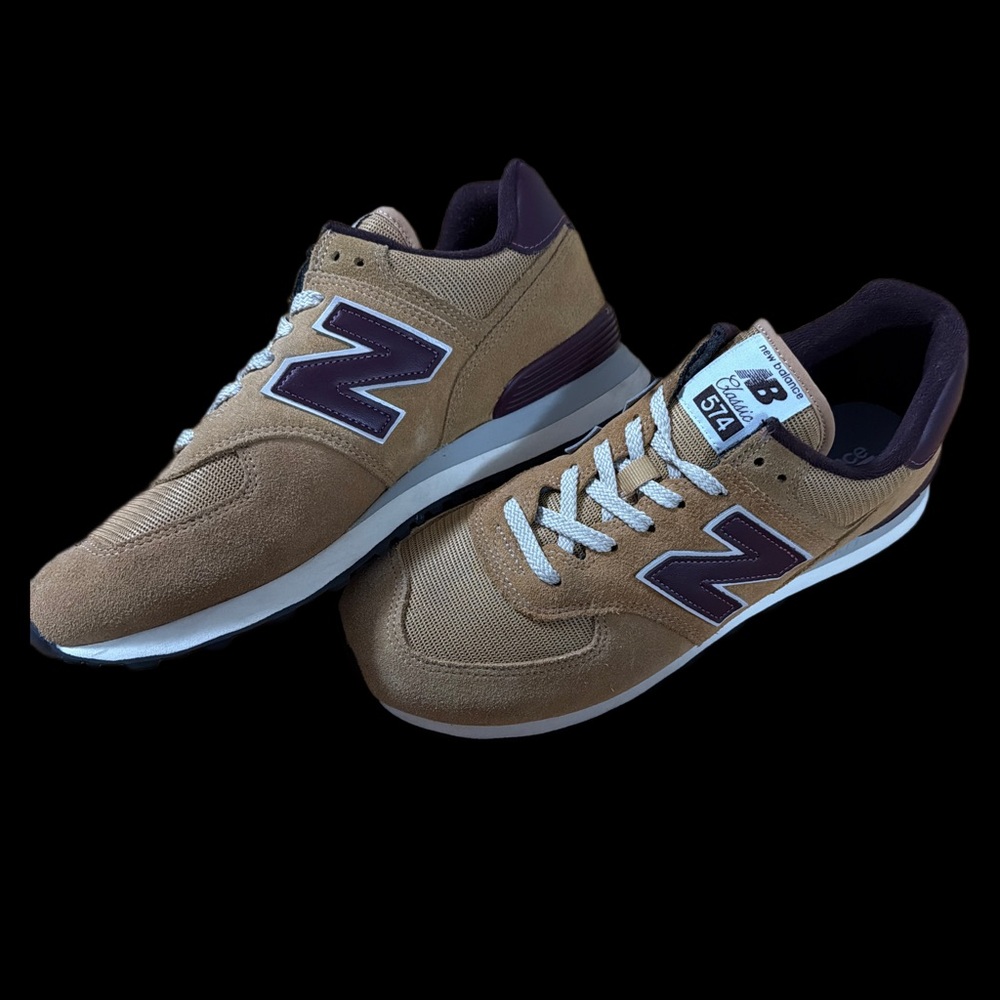 New Balance 574 Tan and Brown Lifestyle sneakers Men’s size 10.5 EUC 1X